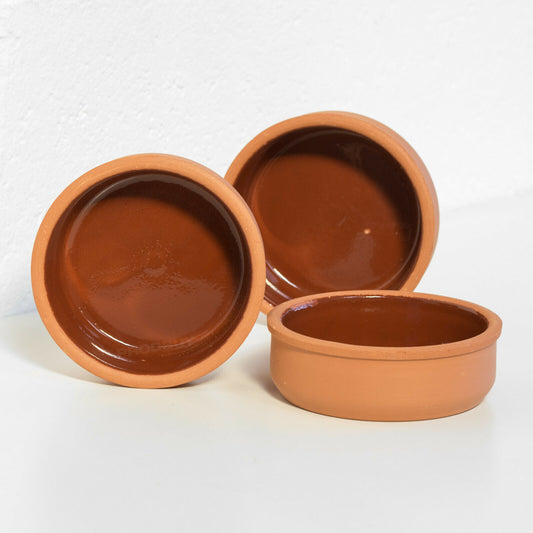 Set of 3 Traditional Terracotta Tapas Olive Bowls