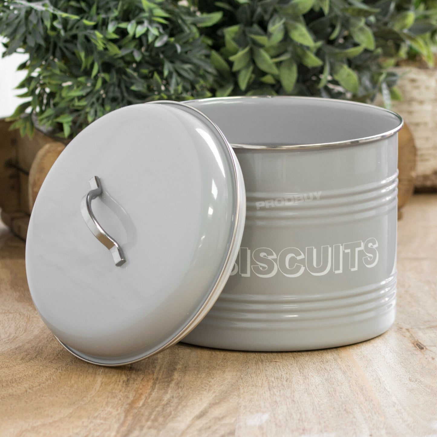 Grey Biscuit Barrel 3.5 Litre Storage Jar