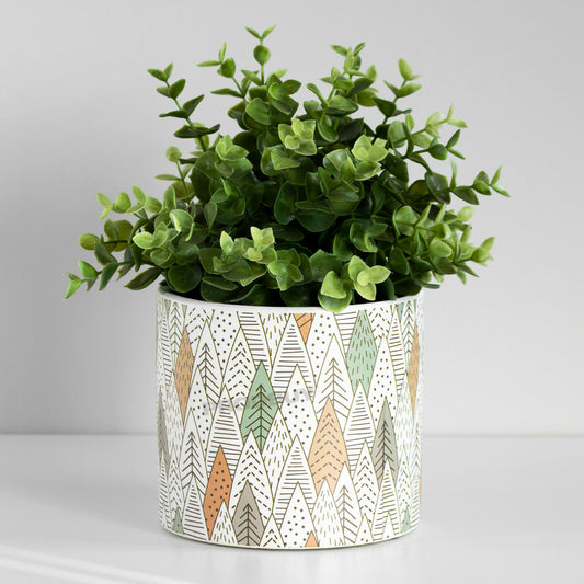 Floral Geometric Trees 13.6cm Plant Pot Medium Ceramic Indoor Cover