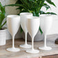 Set of 4 White Glossy Polycarbonate Plastic Wine Glasses