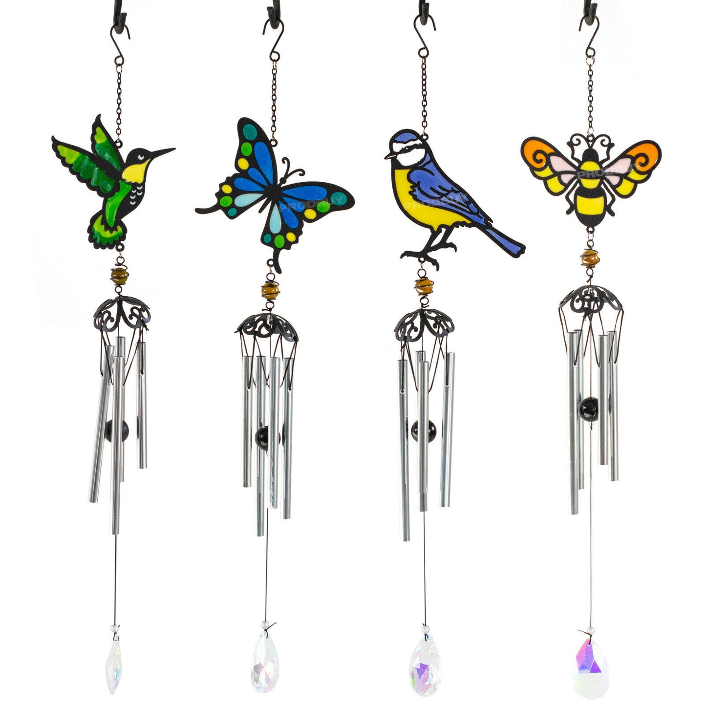 Stained Glass Style Garden Wind Chimes