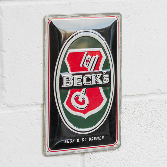 Beck's Beer Key Logo 30cm Metal Wall Sign