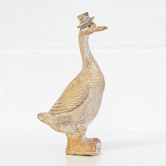 Duck in Hat & Boots Resin Tall 29cm Ornament