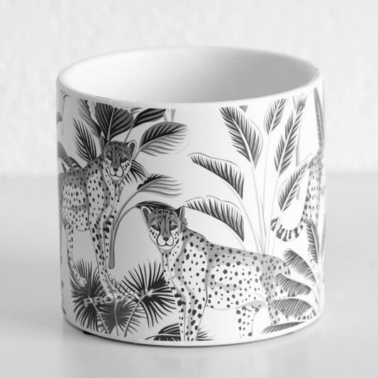 White Cheetah Medium 13cm Ceramic Plant Pot