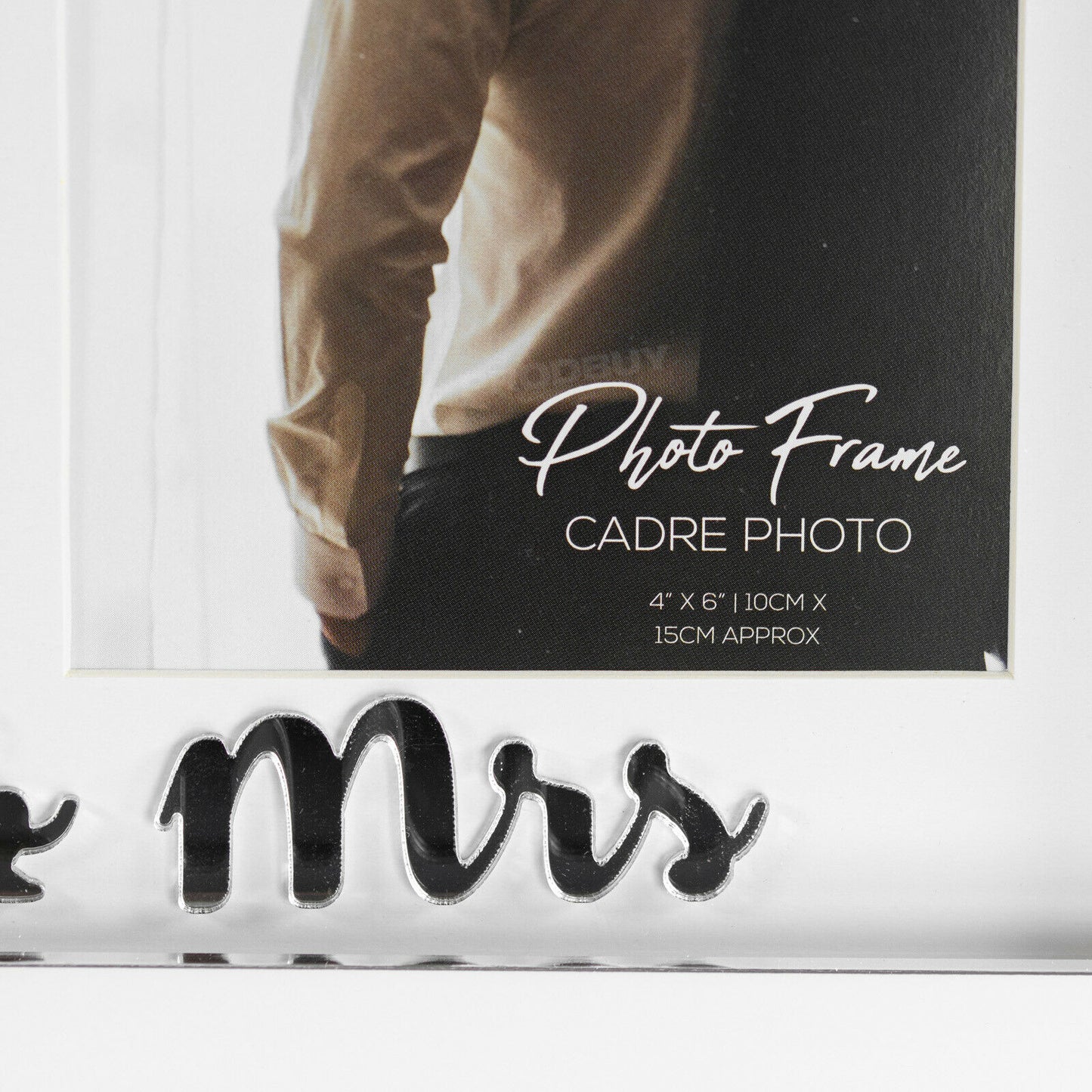White Mr & Mrs Double Photo Frame 4x6 Multi Picture