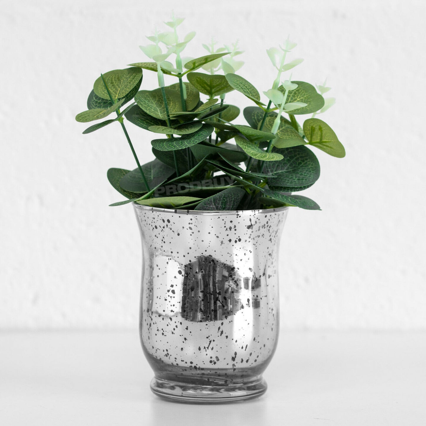 Small 22cm Artificial Eucalyptus with Silver Pot