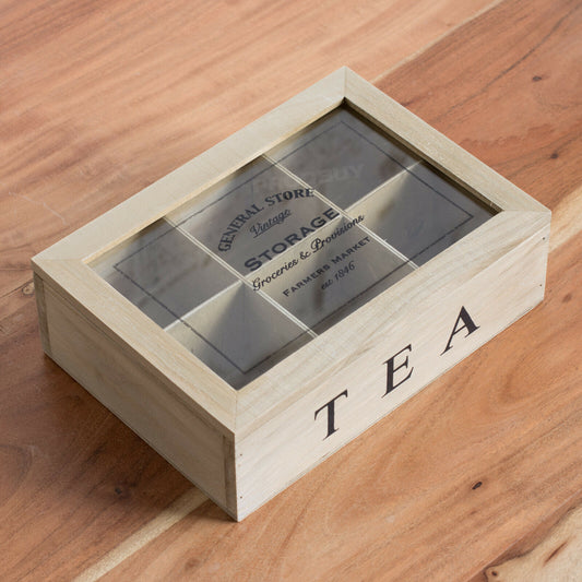 General Store 6 Compartment Tea Bag Storage Box