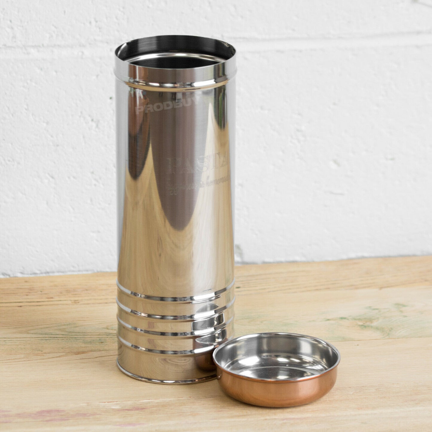 Stainless Steel Spaghetti Pasta Jar with Copper Lid