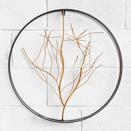 Gold Wire Tree Metal Wall Art Extra Large 65cm 3D Sculpture