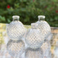 Set of 3 Faceted Glass Ball Bud Vases
