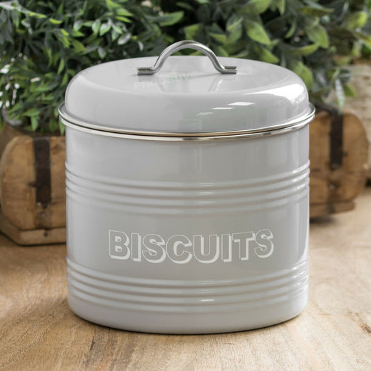 Grey Biscuit Barrel 3.5 Litre Storage Jar