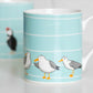 Set of 2 Bird Themed Mugs 12oz Blue Puffin Seagull Fine China
