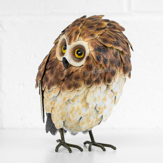 Brown Owl Metal 21cm Garden Ornament