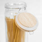 Glass Tall Spaghetti Storage Jar with Wooden Clip Top Lid