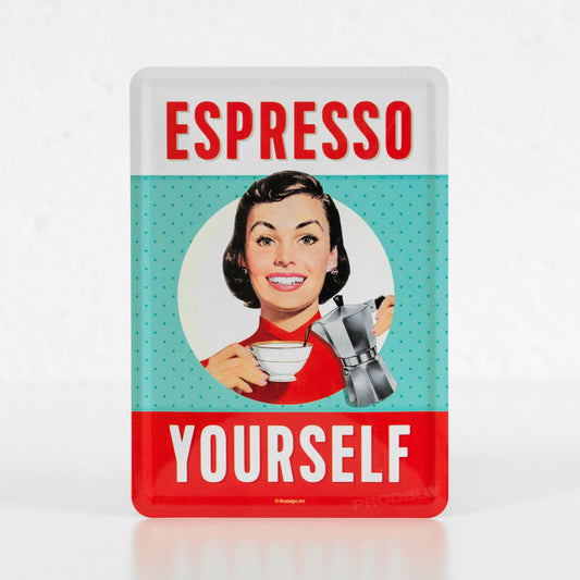 Small 'Espresso Yourself' Coffee Metal Wall Sign