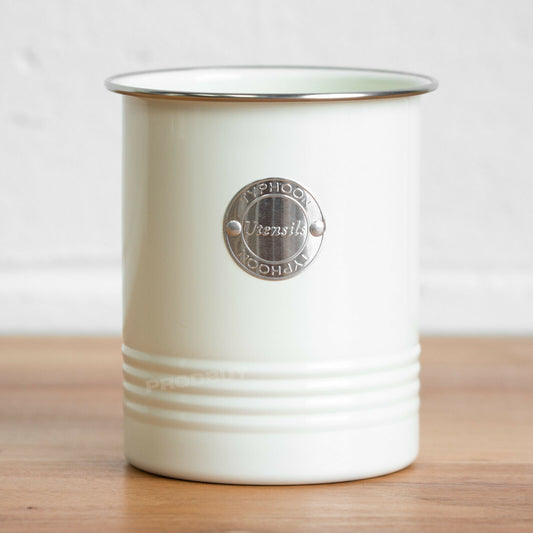 Cream Kitchen Utensil Holder Pot