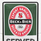 'Beck's Bier Served Here' 30cm Metal Wall Sign