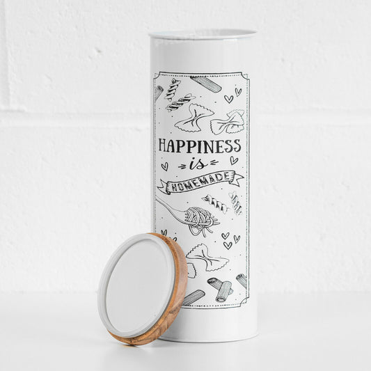 Tall White "Happiness Is Homemade" Spaghetti Tin