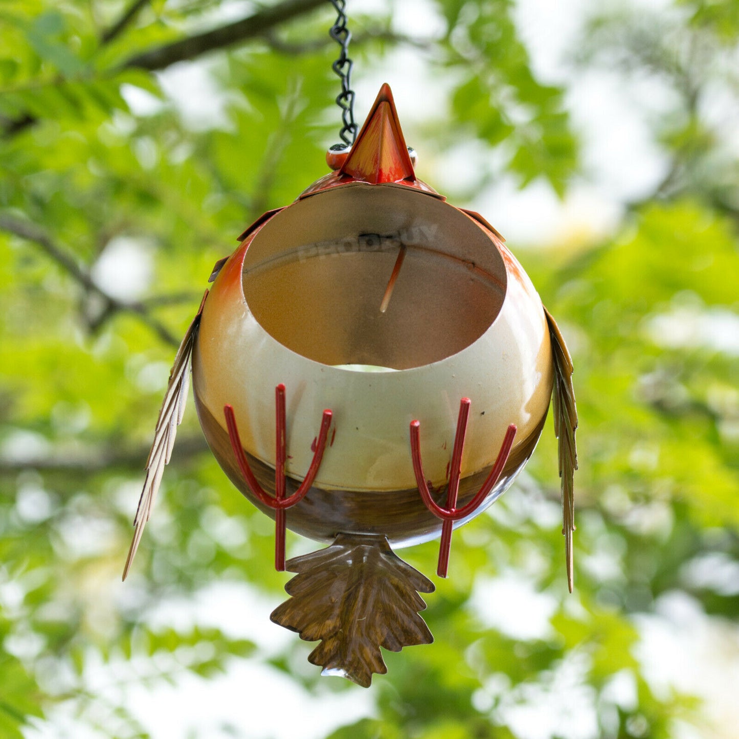 Hanging Robin Metal Garden Bird Feeder