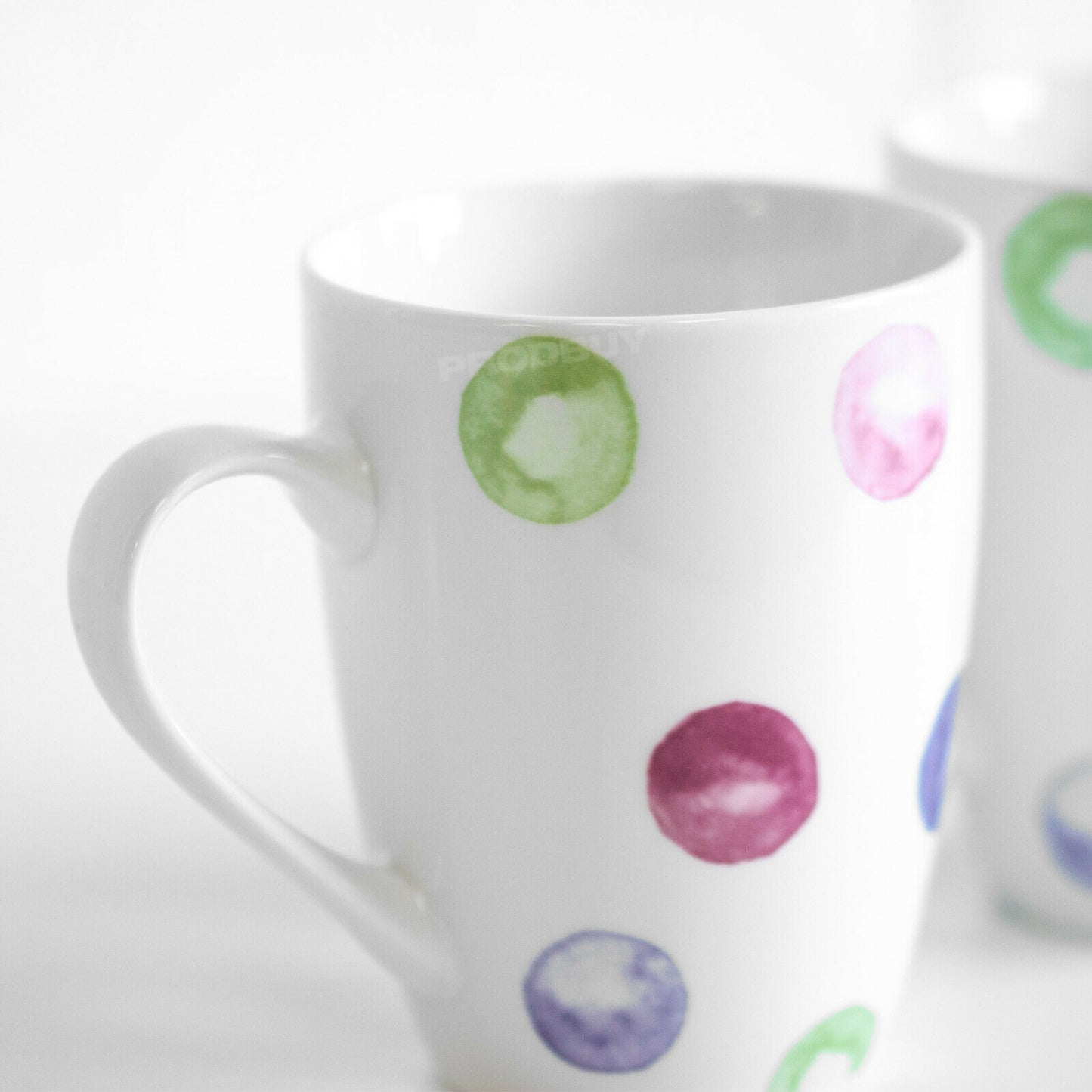 Set of 2 Polka Dot Coffee Mugs