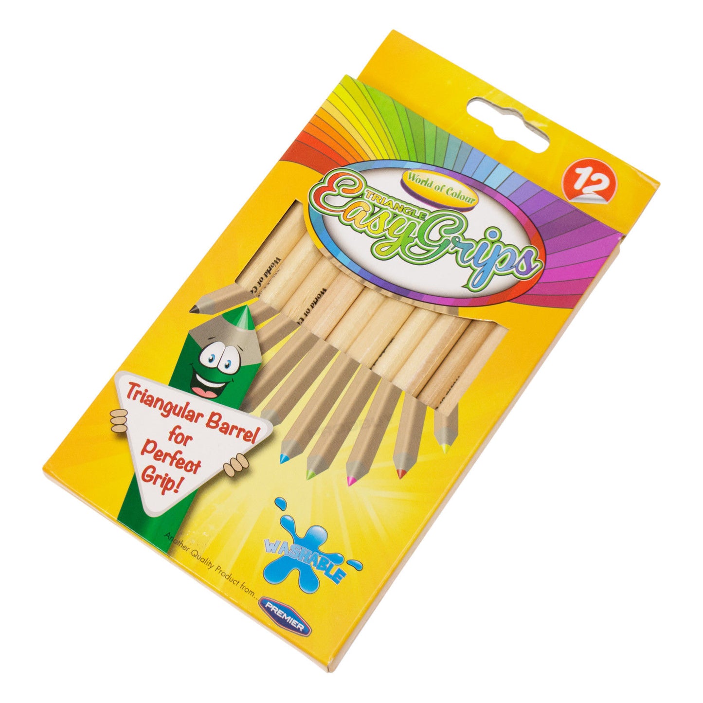 Pack of 12 Childrens Colouring Pencils Triangle Easy Grip