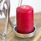 Silver Wooden Double Heart Pillar Tealight Candle Holder
