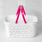 Plastic Storage Basket With Folding Handles