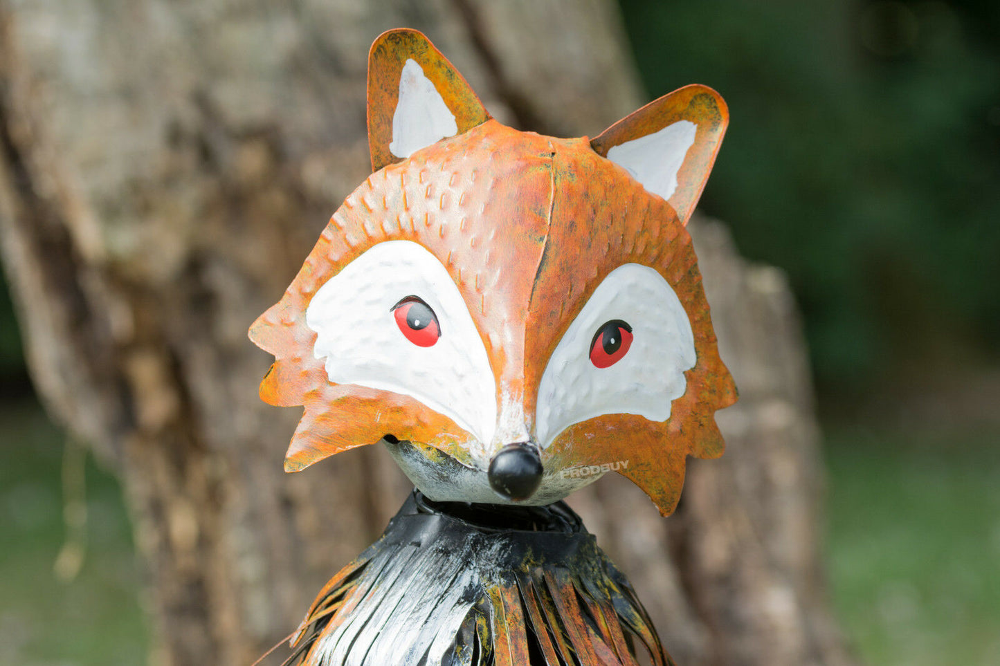 Large Metal Nodding Fox Garden Ornament