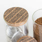 Set of 3 Glass Storage Canisters with Cork Lids Tea Coffee Sugar