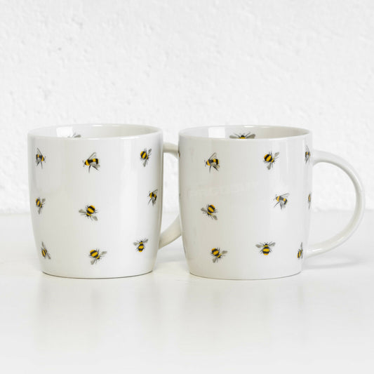 Set of 2 Busy Bees 300ml Coffee Mugs