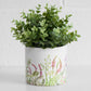 White Floral Round Indoor Ceramic House Plant Pot