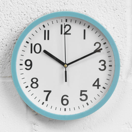 Blue 22cm Modern Plastic Wall Clock