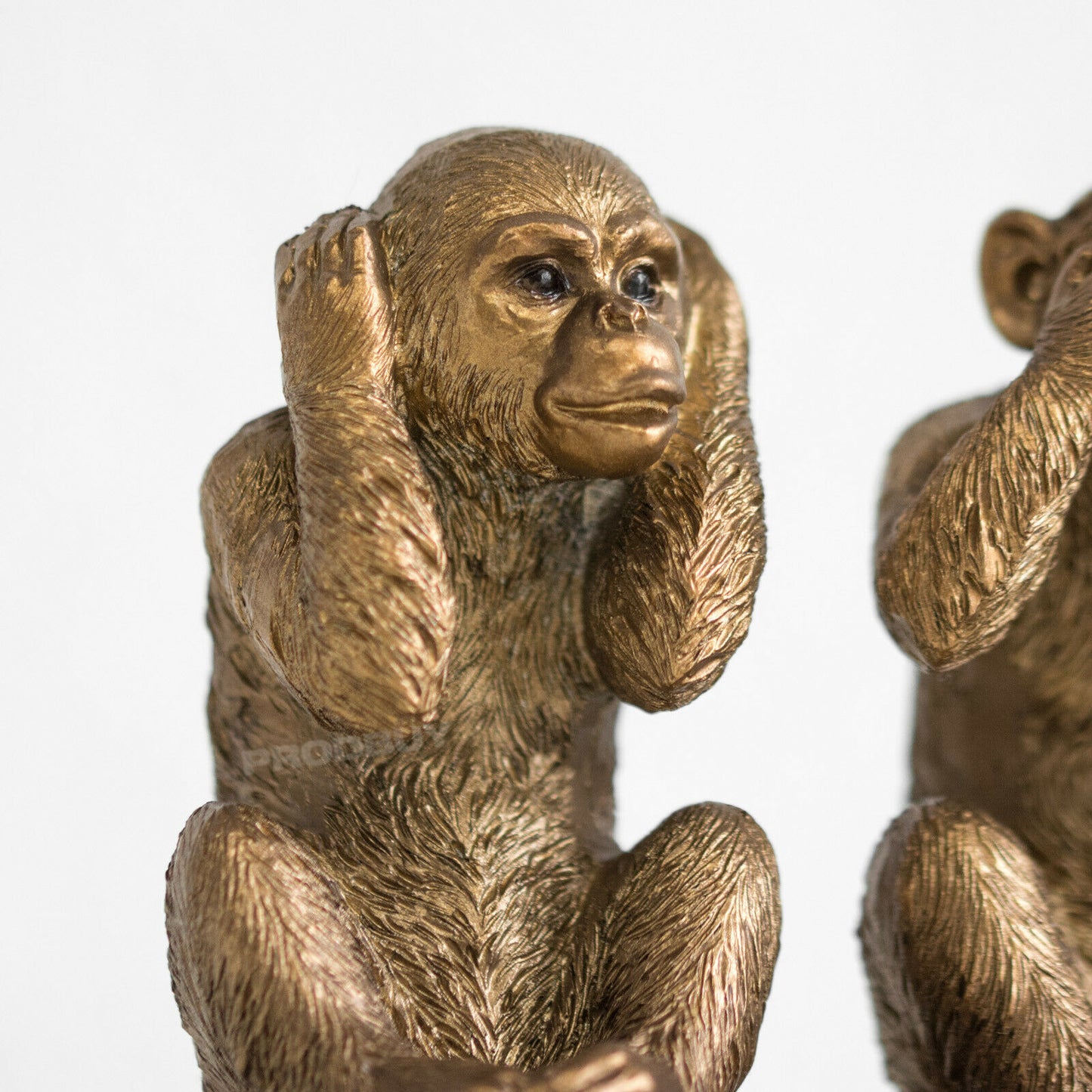 Bronze 3 Wise Monkeys Ornament See Speak Hear No Evil