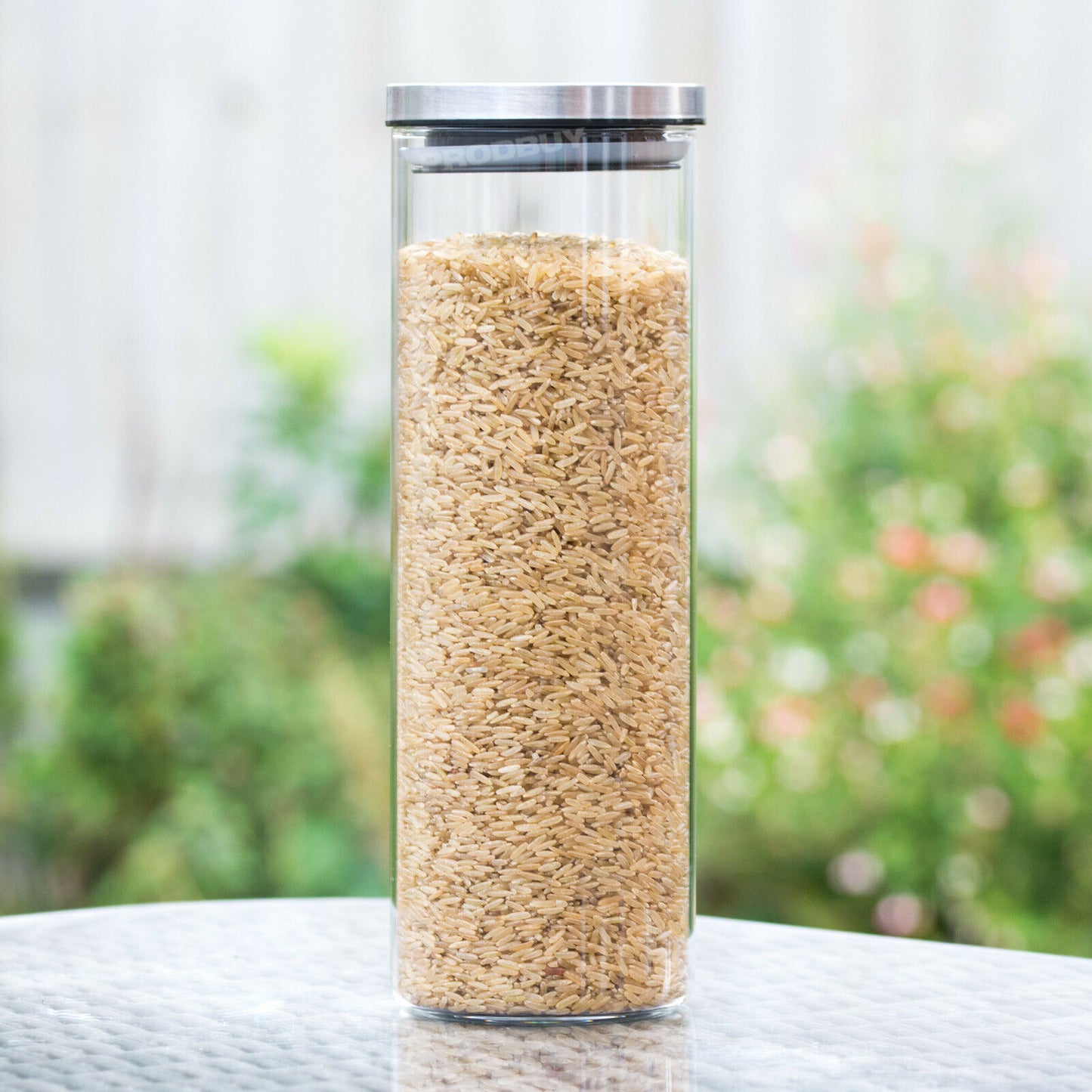 Tall Glass Rice Pasta Storage Canister Jar