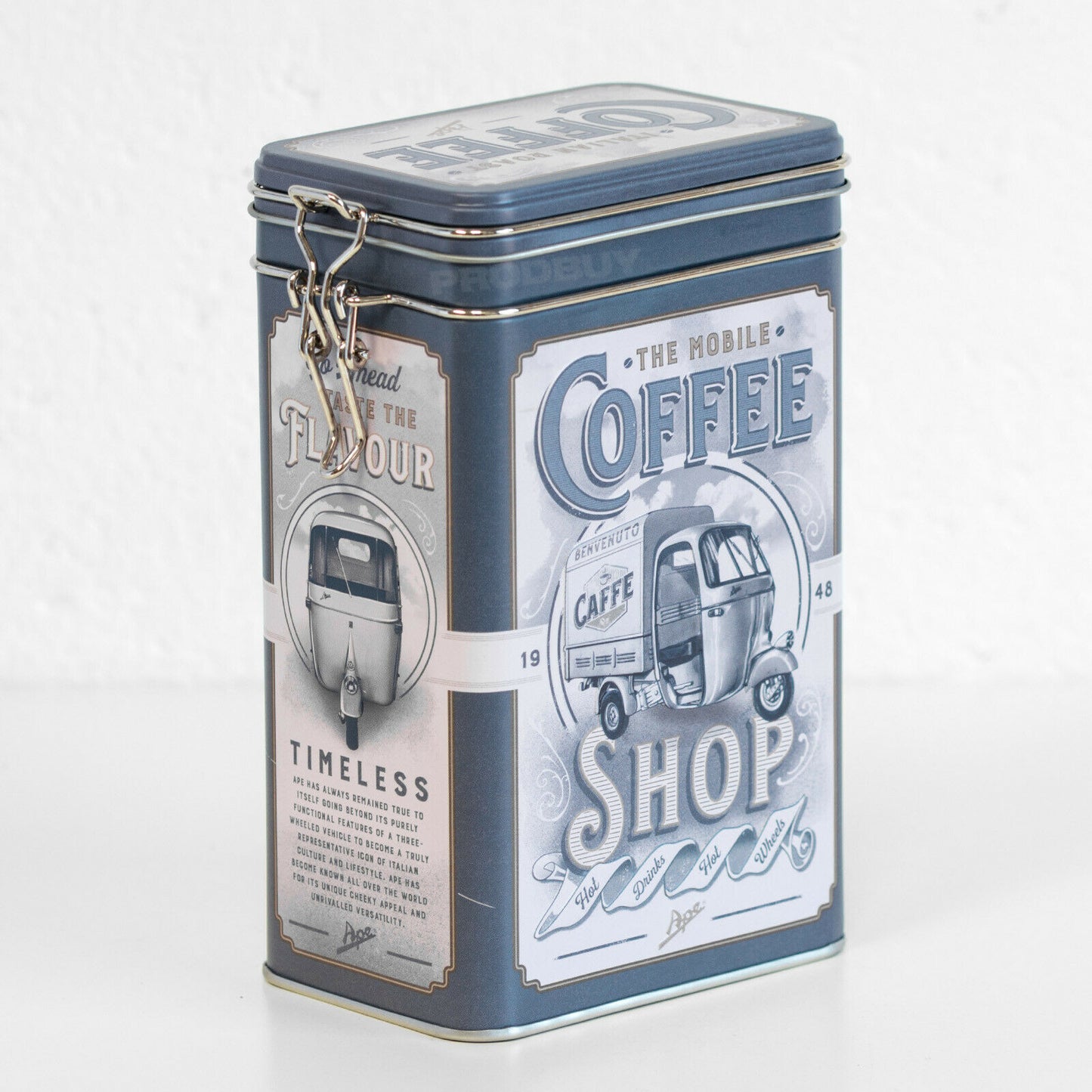 Retro 'Mobile Coffee Shop' 1.3 Litre Storage Tin