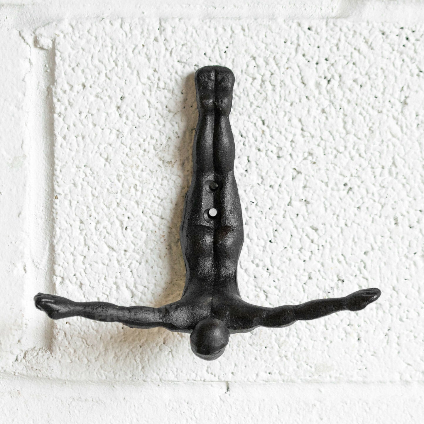 Cast Iron Diving Figure Wall Storage Hook