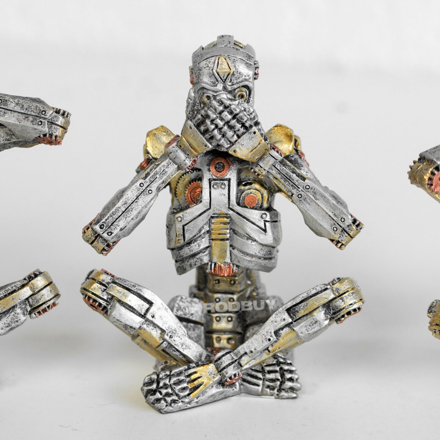 3 Wise Steampunk Skeleton Ornaments See Speak Hear No Evil