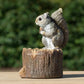 Squirrel Design Bird Feeder Resin Outdoor Garden Ornament