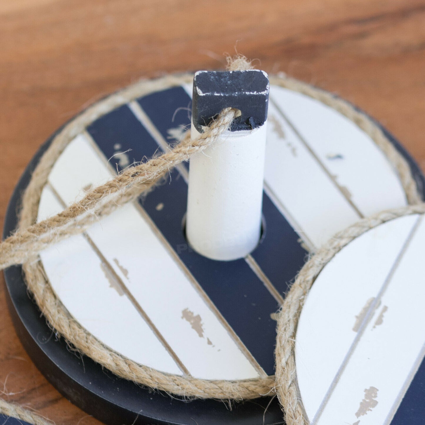 Set of 4 Wooden Seashore Coasters with Storage Holder