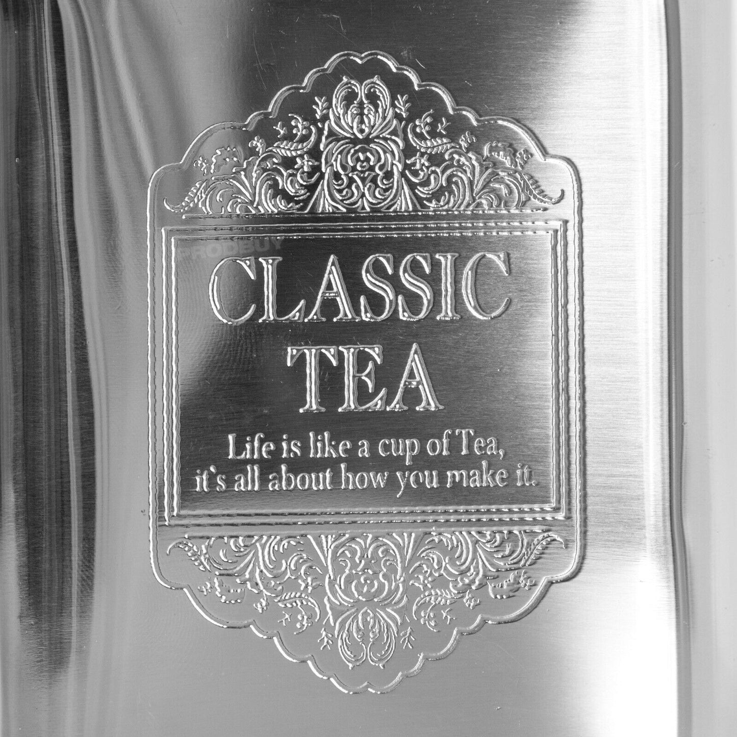 Silver Colour Classic Tea Coffee Sugar Metal Canisters Set