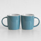 Glossy Blue Stoneware 350ml Coffee Mugs