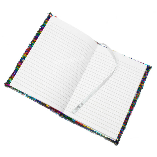 Rainbow & Silver A5 Reversible Sequins Notebook