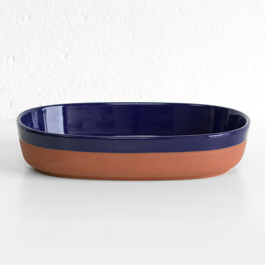 Blue Ceramic Terracotta Oval 11" Baking Dish
