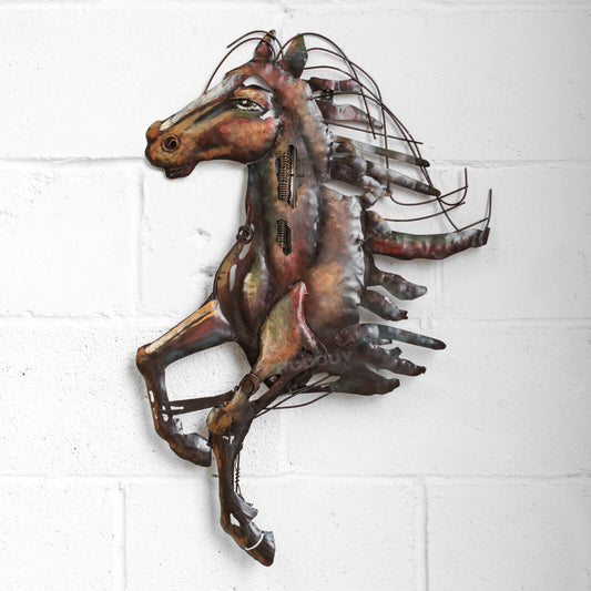 Abstract Horse 3D Metal Wall Art Extra Large 77cm Sculpture