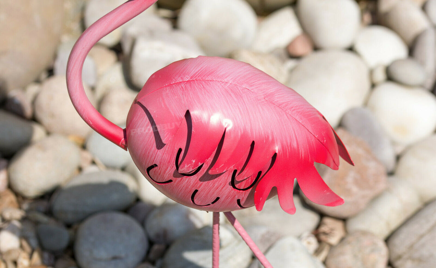 Cartoon Big Eyes Pink Flamingo Garden Ornament