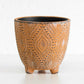 Amber Ceramic Indoor Small 12cm Plant Pot Embossed Dots Design
