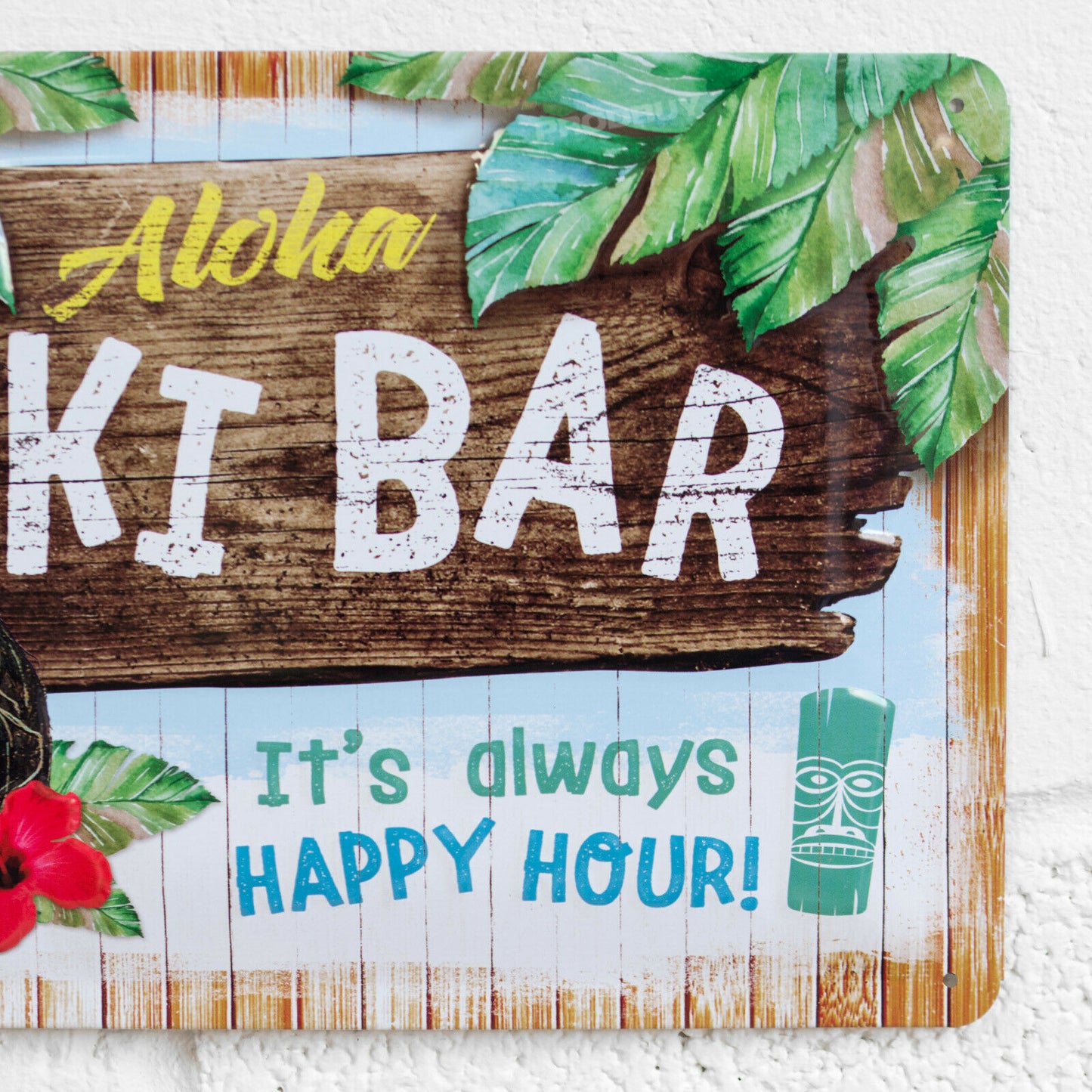 'Aloha Tiki Bar' 30cm Metal Wall Sign
