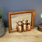 Distressed Copper Effect 3 Monkeys Small Rectangle Mirror Novelty Vanity