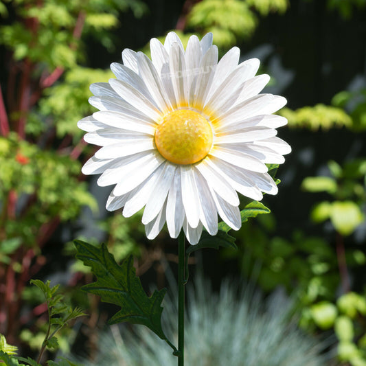 Large 85cm White Daisy Garden Stake Ornament