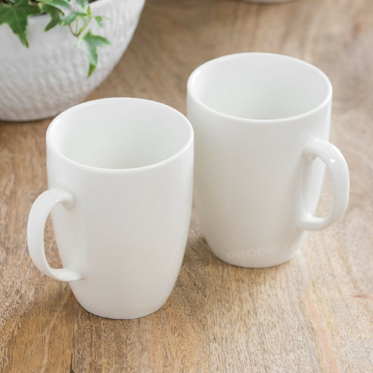 Set of 4 Plain White 400ml Coffee Mugs